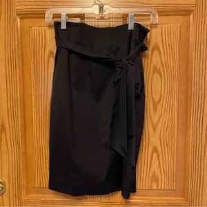 NWOT Ann Taylor Black Silky Skirt with Bow Size 0